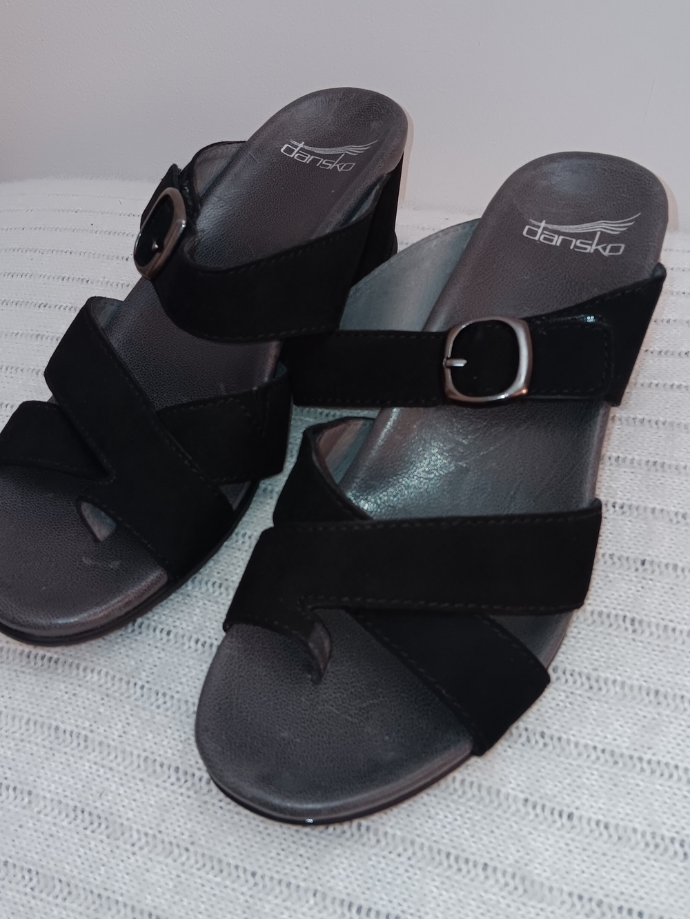 Dansko Women's Black Buckle Slide Sandals